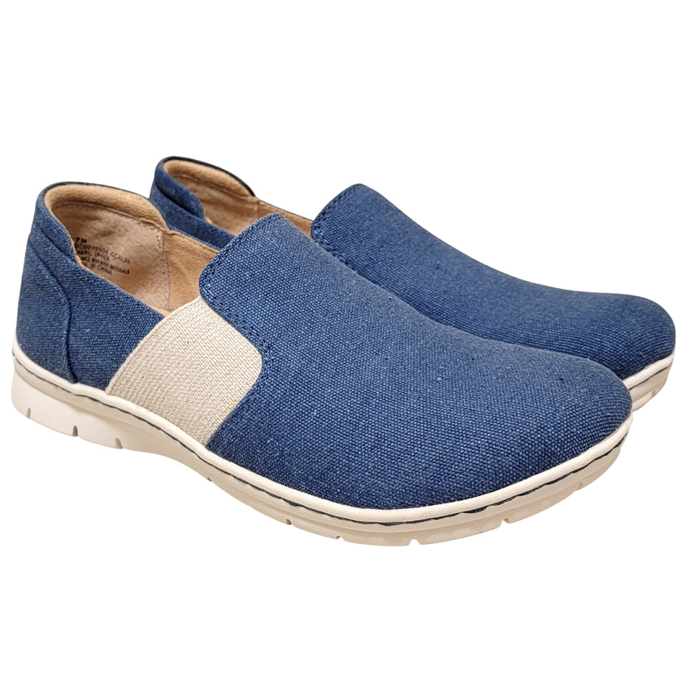 B.O.C. Women Seaham Slip On Flexible Sneakers Size US 9.5M Blue Canvas